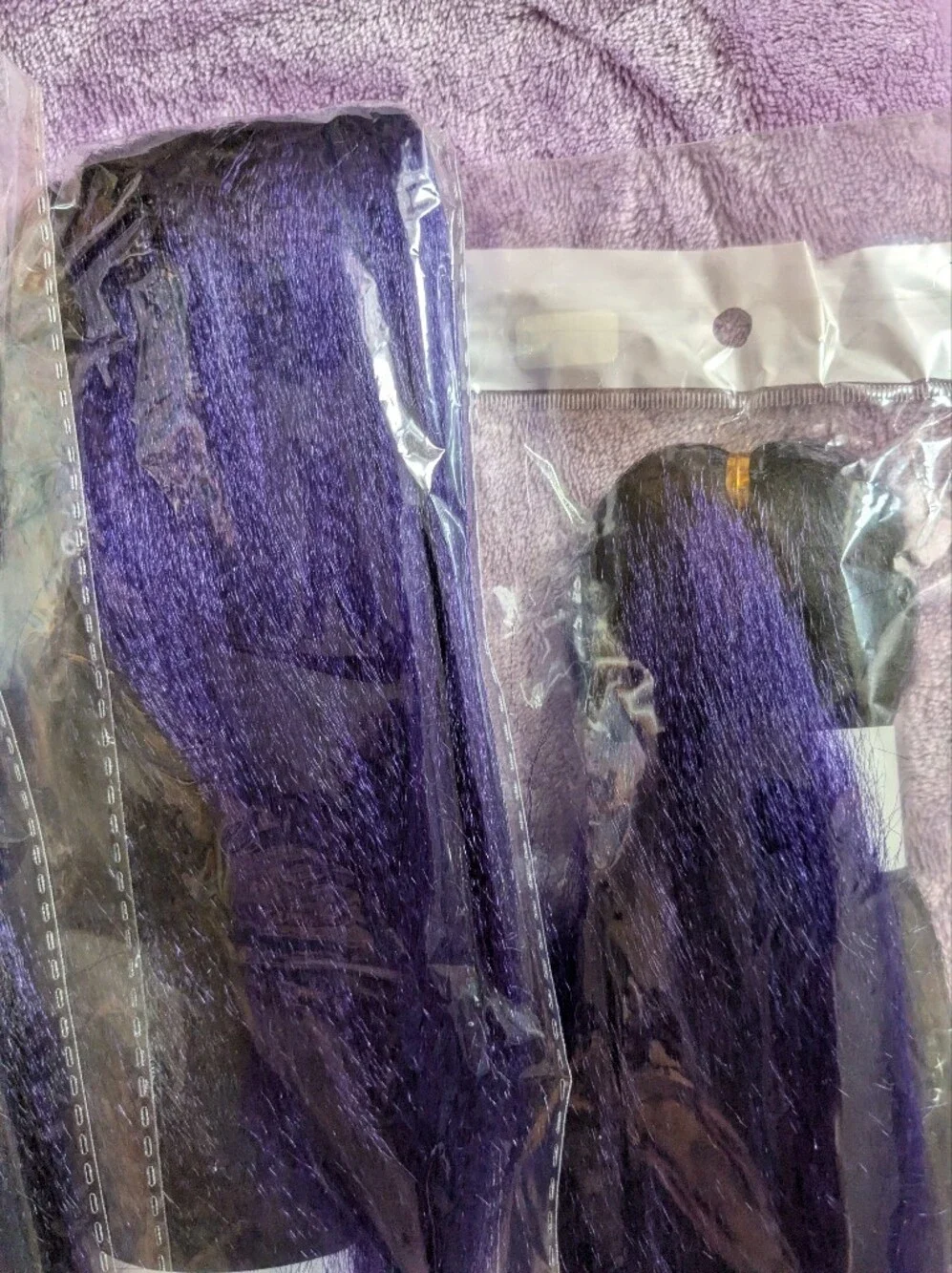 Black And Purple Braiding Hair Synthetic